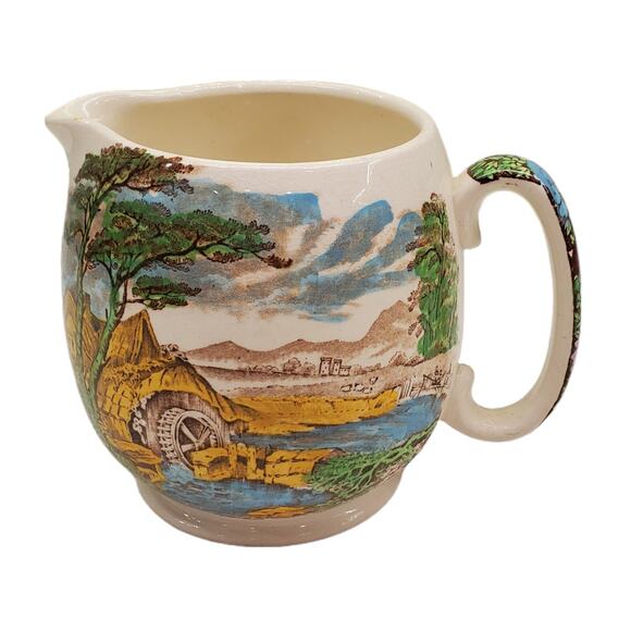 Sadler The Old Mill Made in England Pottery 1940s Milk Pitcher Jug Vintage - Picture 7 of 15